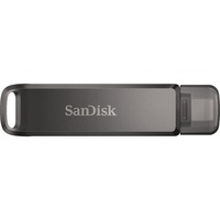 SanDisk iXpand lecteur USB flash 128 Go USB Type-C / Lightning 3.2 Gen 1 (3.1 Gen 1) Noir, Clé USB Noir, 128 Go, USB Type-C / Lightning, 3.2 Gen 1 (3.1 Gen 1), Pivotant, Protection par mot de passe, Noir