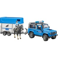 bruder Véhicule de police Land Rover + Policier à cheval, Modèle réduit de voiture