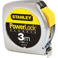 Stanley Mètre ruban Powerlock Classic, Mètre à ruban Chrome,  3 mètres, largeur 12,7 mm