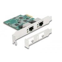 DeLOCK Carte PCI Express x1 vers 2x RJ45 2,5 Gigabit LAN, Carte réseau 