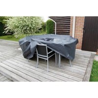 Nature Housse pour meubles de jardin pour table et chaises rondes, Finition Gris, 6030601