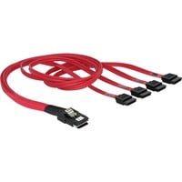 DeLOCK Cable mini SAS 36pin to 4x SATA câble SCSI Rouge 0,5 m, Adaptateur Rouge, Rouge, 0,5 m, SAS 36pin/4xSATA 7pin